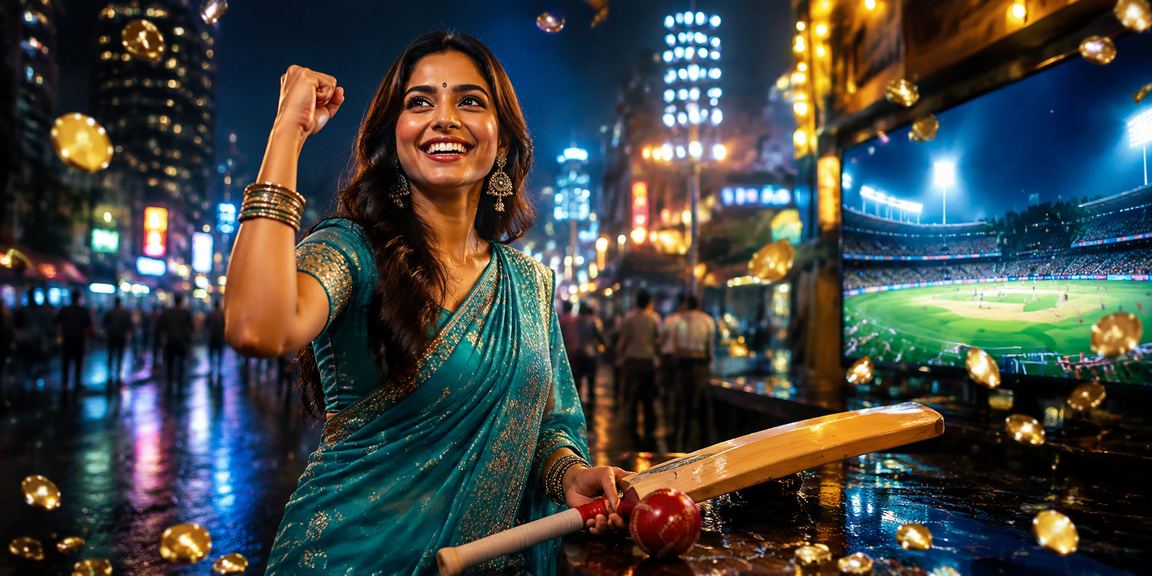 Crowd cheering during Mumbai cricket match with betting spectators